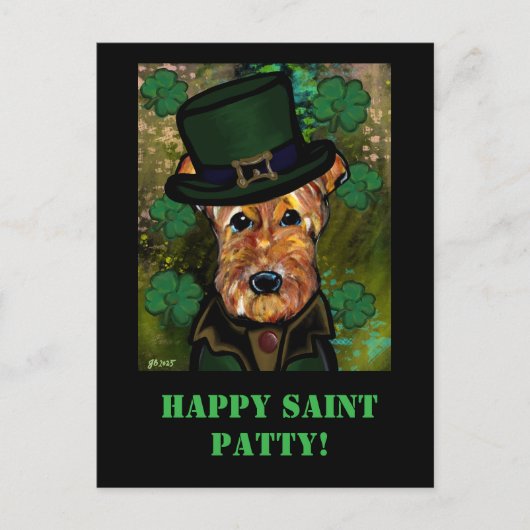 CARTE POSTALE TERRIER AIREDALE (Devant)