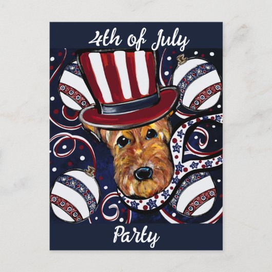 CARTE POSTALE TERRIER AIREDALE (Devant)
