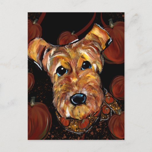 CARTE POSTALE TERRIER AIREDALE (Devant)
