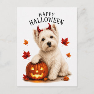 Carte Postale Terrier blanc de l'Ouest d'Halloween