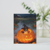 Carte Postale Terrier de Boston Halloween (Debout devant)