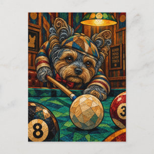 Carte Postale Terrier du Yorkshire, Mosaïque Géométrique