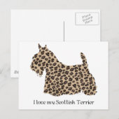 Carte Postale Terrier Écossais Impression Guépard (Devant / Derrière)