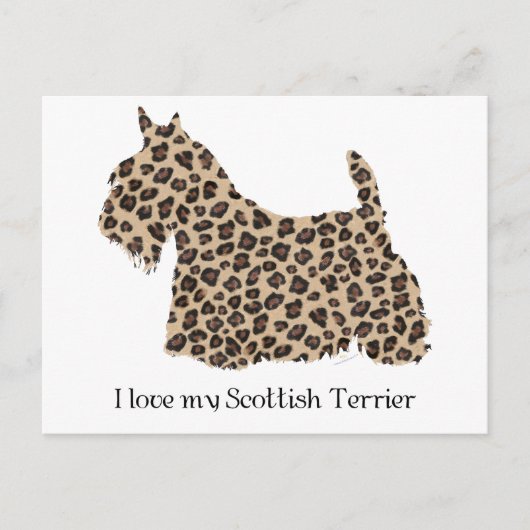 Carte Postale Terrier Écossais Impression Guépard (Devant)