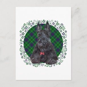Carte Postale Terrier Écossais sur Tartan