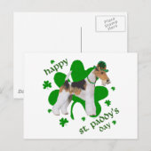 Carte Postale Terrier Fox à poil dur Saint-Patrick (Devant / Derrière)