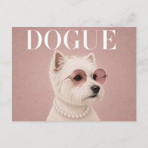 Carte Postale Terrier West Highland White rose Chien