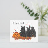 Carte Postale Terriers Écossais Halloween (Debout devant)