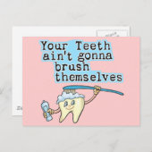 Carte Postale Tes Dents Vont Se Brosser ! (Devant / Derrière)