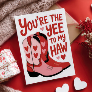 Carte Postale T'es le YEE à mon HAW Saint-Valentin western