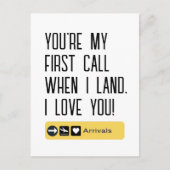 Carte Postale T'es mon premier appel quand j'arrive, Je t'aime, (Devant)