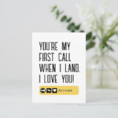 Carte Postale T'es mon premier appel quand j'arrive, Je t'aime, (Debout devant)