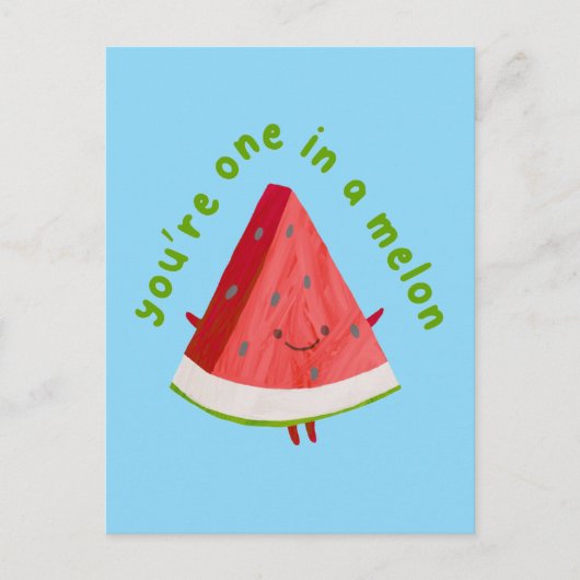 Carte Postale T'es Un sur un Melon Mignon Drôle de Pastèque Jeu (Devant)