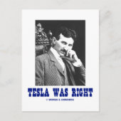 Carte Postale Tesla avait raison (Nikola Tesla) (Devant)