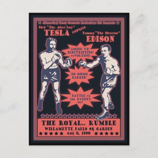 Carte Postale Tesla c. Edison (Devant)