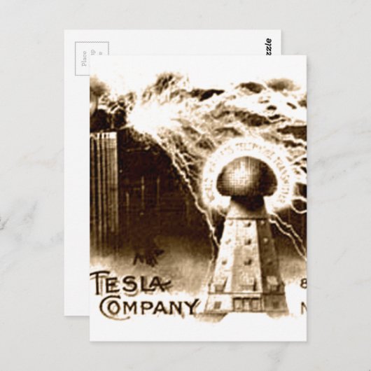 Carte Postale Tesla Letterhead (Devant / Derrière)