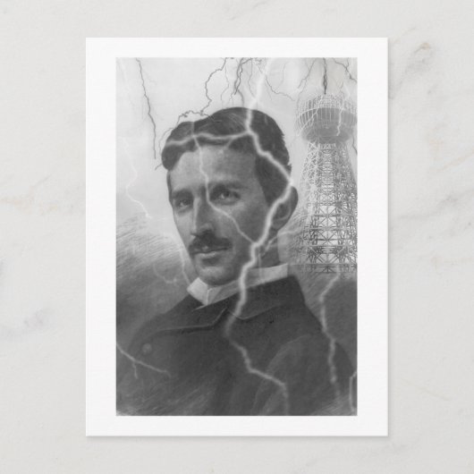 Carte Postale Tesla, L'Homme Éclair (Devant)