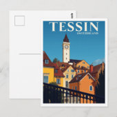 Carte Postale Tessin Switzerland Travel Poster (Devant / Derrière)