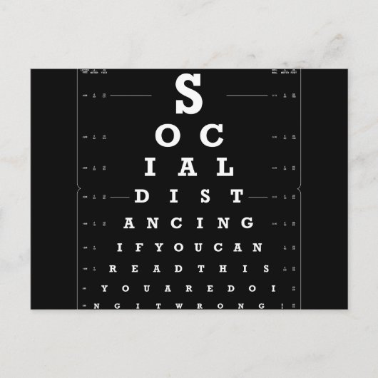 Carte Postale Test de distance sociale (Devant)