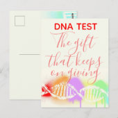 Carte Postale Test de généalogie ADN Fun le cadeau qui continue (Devant / Derrière)