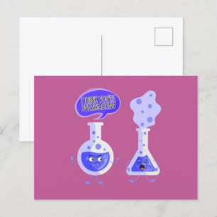 Carte Postale Test Tube Chimie Je pense que vous réagissez de ma