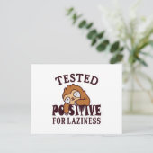 Carte Postale Testé positif à la paresse Paresseux (Debout devant)