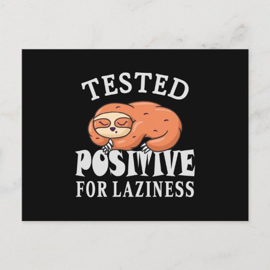 Carte Postale Testé positif pour la paresse Sloth (Devant)