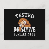 Carte Postale Testé positif pour la paresse Sloth (Devant)