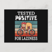 Carte Postale Testé positif pour la paresse Sloth sur Vélo (Devant)