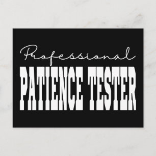 Carte Postale Testeur de patience professionnel Typographie blan