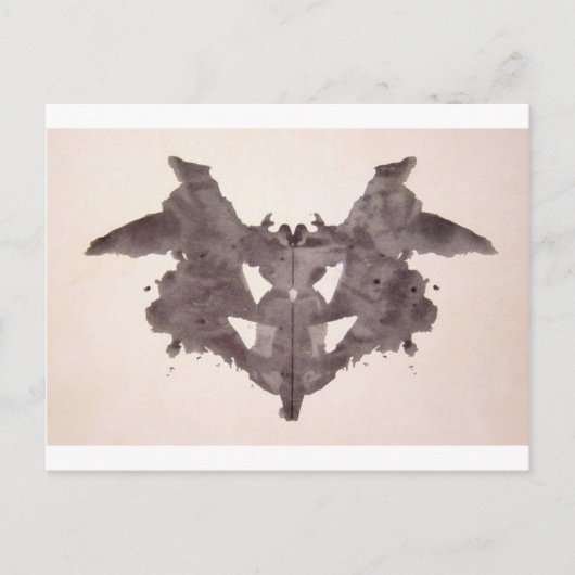 Carte Postale Tests Rorschach Encre Blots Plaque 1 Bat, Moth (Devant)