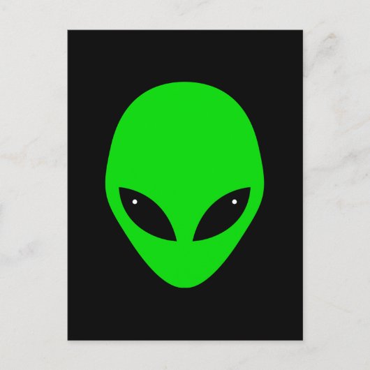 Carte Postale Tête Alien verte (Devant)