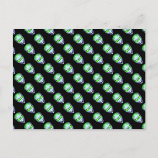 Carte Postale Tête Alien verte (Devant)