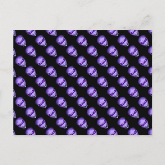Carte Postale Tête Alien violette (Devant)