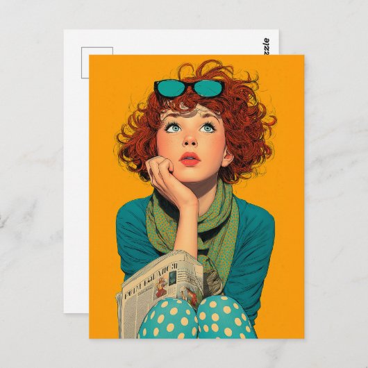 Carte Postale Tête blanche en Pois (Devant / Derrière)