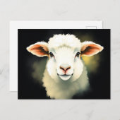 Carte Postale Tête d'agneau aux traits abstraits  (Devant / Derrière)