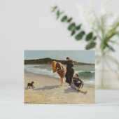 Carte Postale Tête d'aigle en toile à marée haute Impression (Debout devant)