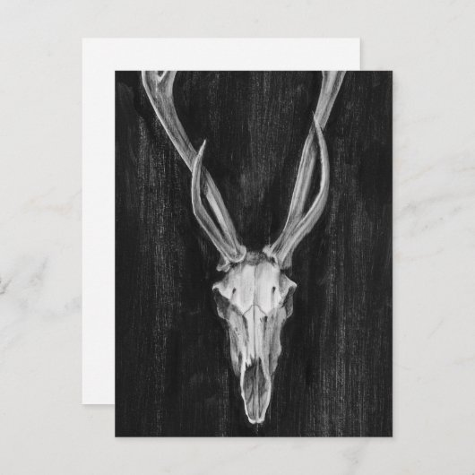 Carte Postale Tête d'animal de cerf rustique (Devant / Derrière)