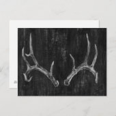 Carte Postale Tête d'animal de cerf rustique sur tableau de bord (Devant / Derrière)