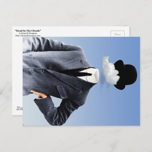 Carte Postale "Tête Dans Les Nuages" (Devant / Derrière)