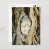 Carte Postale Tête de Bouddha dans le Fig Tree .. Ayutthaya, Tha (Devant / Derrière)
