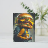 Carte Postale Tête de Cheeseburger Surreal Hiker (Debout devant)