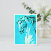 Carte Postale Tête de Cheval (Bleu) (Debout devant)