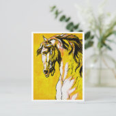 Carte Postale Tête de Cheval (Jaune) (Debout devant)