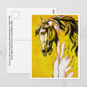 Carte Postale Tête de Cheval (Jaune) (Devant / Derrière)