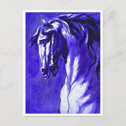 Carte Postale Tête de chevaux (Violet) (Devant)