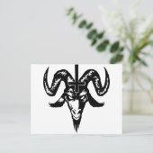 Carte Postale Tête de chèvre satanique avec croix (noir) (Debout devant)