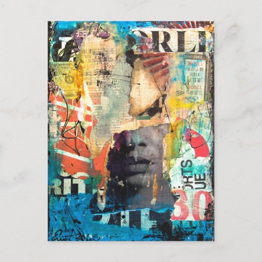 Carte Postale Tête de collage (Devant)