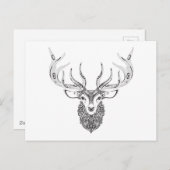 Carte Postale Tête de cornes de cerfs inspirée (Devant / Derrière)