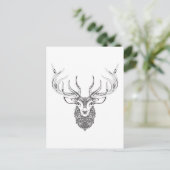 Carte Postale Tête de cornes de cerfs inspirée (Debout devant)